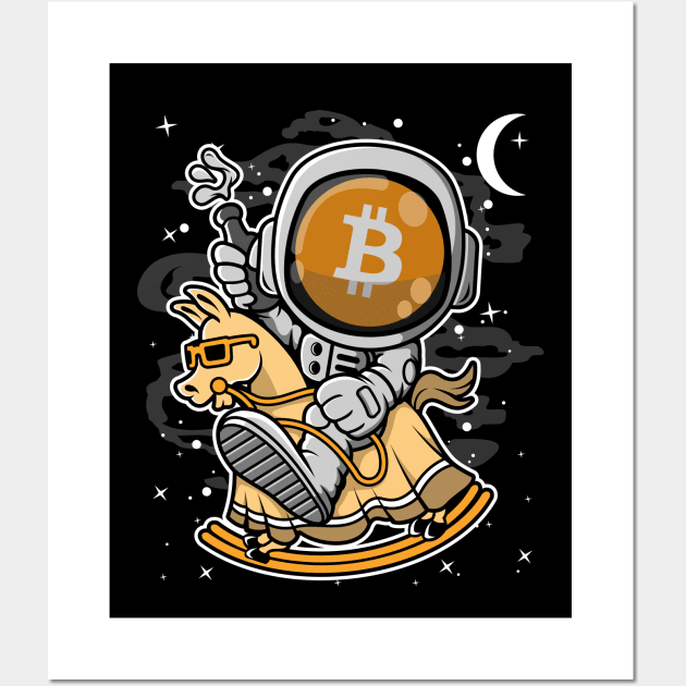 Astronaut Horse Bitcoin BTC Coin To The Moon Crypto Token Cryptocurrency Blockchain Wallet Birthday Gift For Men Women Kids Wall Art by Thingking About